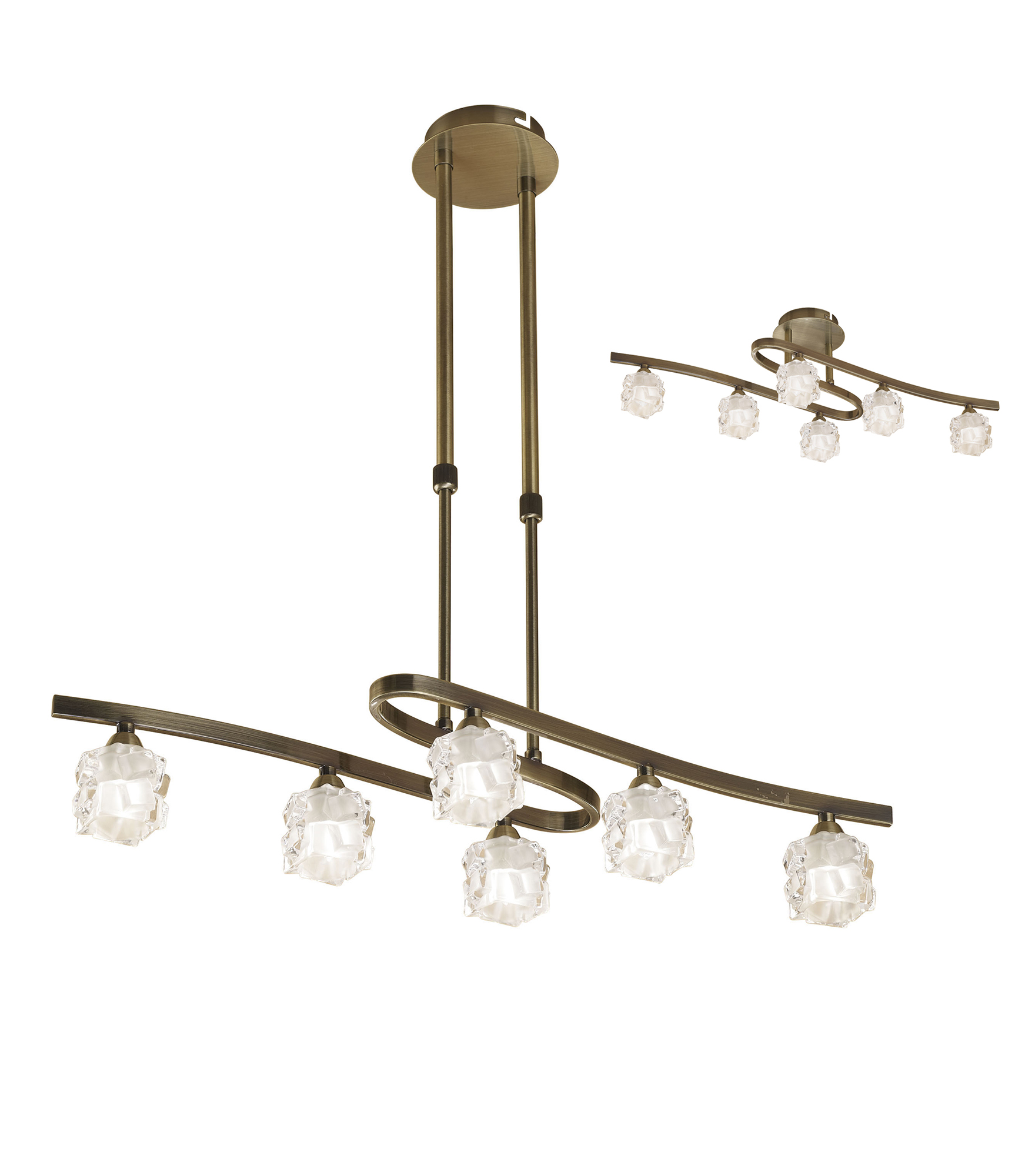 Ice Antique Brass Ceiling Lights Mantra Linear Fittings